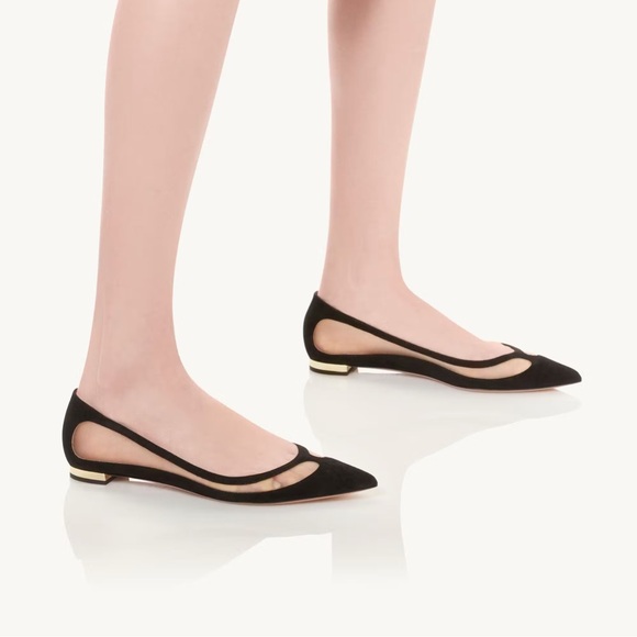 Aquazzura Amal suede flats mesh 40.5 - Picture 6 of 6